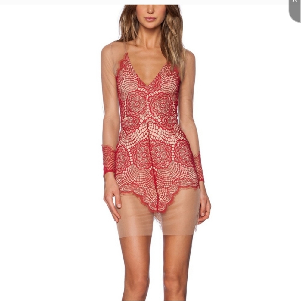 Red Lace Dress For Love and Lemons Antigua Dress